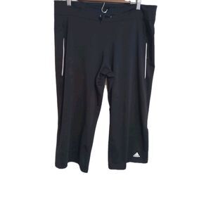 Adidas Women's 1X Yoga Pants Capris Climacool Technology Black Elastic Waist